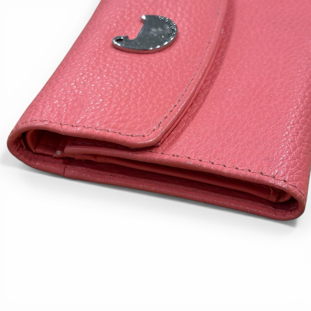 Buxton 1898 Trifold Mini Wallet Coral Pink Leather Compact - Picture 7 of 11